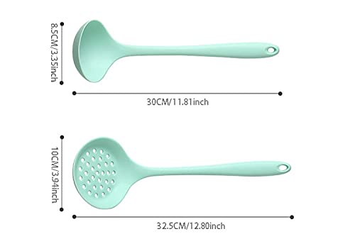 Juego de utensilios de cocina antiadherentes de 5 piezas con cuchara, espátula y cucharón para cocinar y hornear