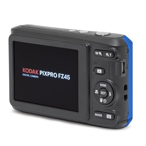 KODAK PIXPRO Friendly Zoom FZ45-BL 16MP Digital Camera with 4X Optical Zoom 27mm Wide Angle and 2.7" LCD Screen (Blue)