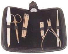 Manicure Implement Kit 6 Pc In Black Zipper Case For Men Or Women