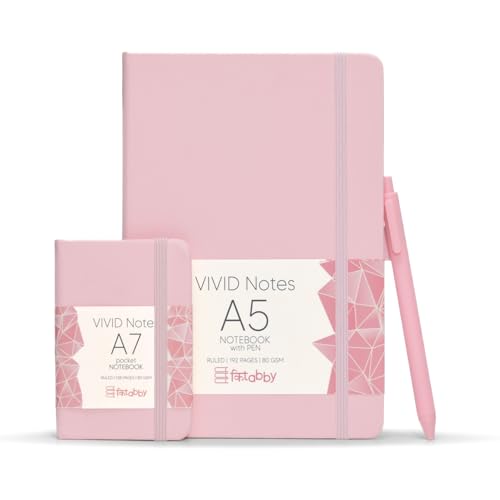 Image of Kitabby VIVID Notes Combo A5 & A7 Notebook - Baby Pink
