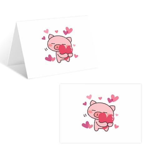 ぶたた グリーティングカード 二つ折り バレンタイン メッセージカード 封筒付き 使いやすい 多目的 誕生日 記念日 感謝状 彼氏彼女 母の日 プロポーズ 結婚お祝い 人気 贈り物