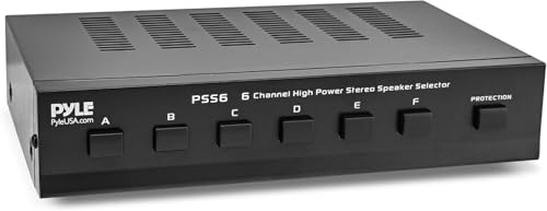 Pyle Premium and Improved 6 Zone Channel Speaker Switch Selector Switch Box Hub Distribution Box for Multi Channel High Powered Stereo Amplifier A-B-C-D Switches | 6 Pairs Of speakers
