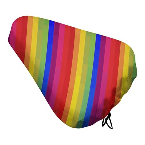 Treer Fahrradsattel Abdeckung Wasserdicht, Fahrrad Satteldecke Wasserdicht Regenschutz Sattelabdeckung Sattelbezug Bunt Stil Leicht zu Tragen und Passend Sattelüberzug (Diagonalstreifen,1 Stück)