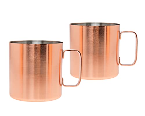 Godinger Stainless Steel Blush Copper Mug, Set of 2