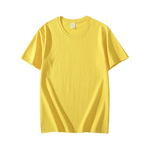T-shirt à manches courtes en coton pour homme jaune S YIOLEAMP