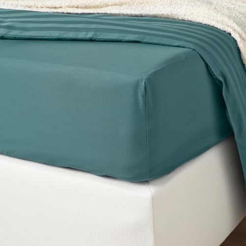 Drap housse bleu-vert 160x200 NATTJASMIN grand bonnet pour lit double