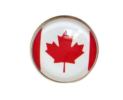 Uijokdef Uijokdef 1 PCS National Flag Pin Round Lapel Pins party Gifts Patriotic Pin for Men/Women National Flag Brooch Accessories Party Favors Hat Suit Decorations (Canada)