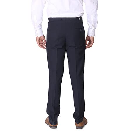 Unirec Men's Polyviscose Flat Front Formal Trouser | UNTRS7022N_Navy_32 | Pack of 1