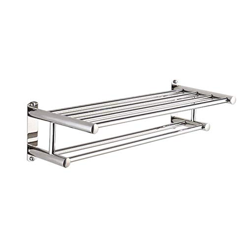 Porte-serviettes double paroi suspendu 40 cm en acier inoxydable antirouille - 2