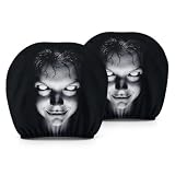 2 Pcs Scary Face Headrest Covers, Ghost Face Head Rest Covers for Cars