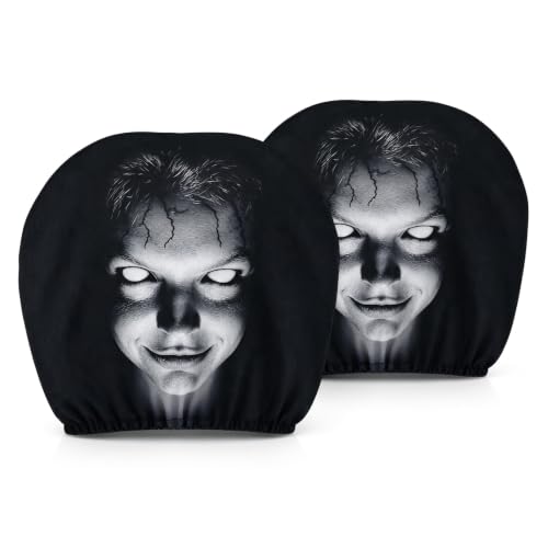 2 Pcs Scary Face Headrest Covers, Ghost Face Head Rest Covers for Cars