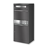 Metzler cassetta postale esterna acciaio inox doppio vano lettere e pacchi incisione personalizzata montaggio a parete colore ferro glimmer antracite impermeabile sicura antiruggine 10 anni ricambi