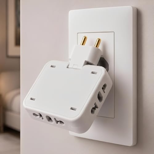 Adaptador De Tomada Em T Benajamim 3 Entradas Articulado Plug Dobrável 10V Adaptador De Tomada Em T Benajamim 3 Entradas Articulado Plug Dobrável 10V
