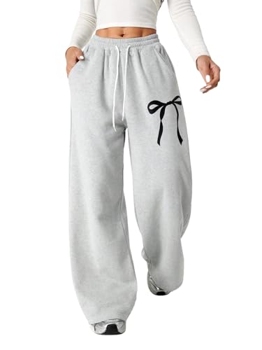 QJQ Girls Wide Leg Elastic Sweatpants High Waisted Baggy Pants Casual Streetwear Teen Girl Clothes Trendy Trousers