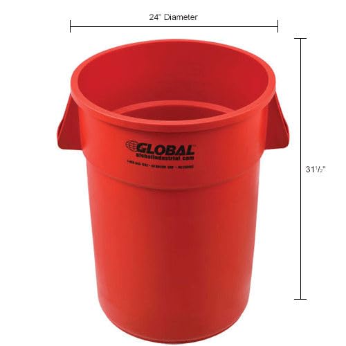 Caneca de basura redonda 44 galones rojo plástico miniatura 5