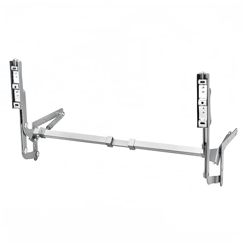 Cabinet Door Hinges Set, Kitchen Cabinet Up Stay Door Lift with Adjustable Hinges, Vertical Swing Lift Door Hinges with Pneumatic Arm Slow Closing