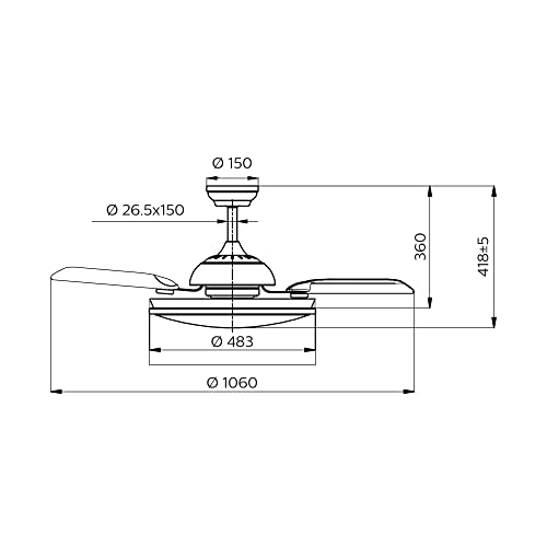 Miniatura 2 de Ventilador Techo De Led Modelo Atlas Nikel Potencia: 28 35w Aspas: Ø106cm Con Mando A Distancia Philips