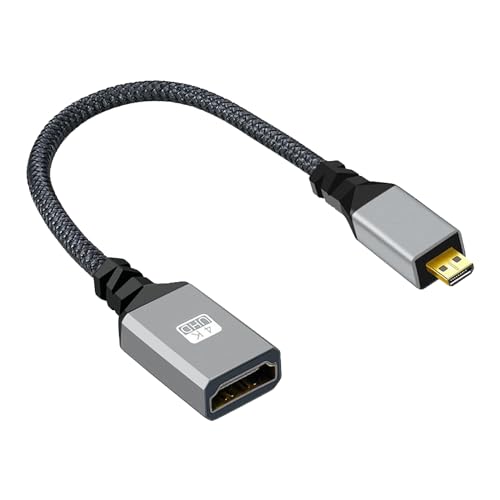 Micro HDMI P[u Micro HDMI to HDMI ϊA_v^[ Type D(IX)-Type A(X) P[u iC҂ A~jEVF 3D/4K@60Hz Ή J/vWFN^[/Gopro/Yog