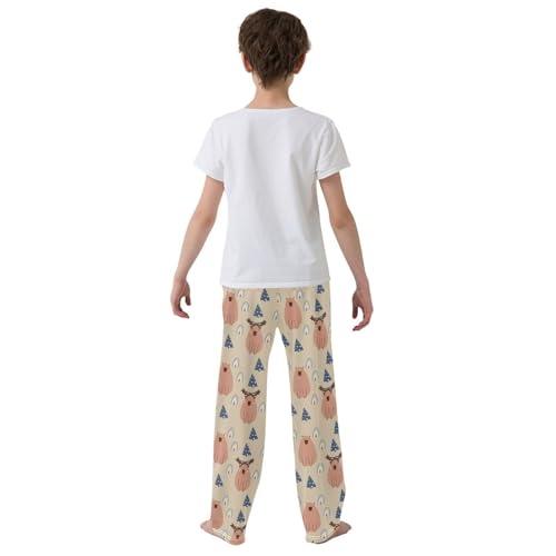 Boys' Pants Capybara Cute Blue Tree Long Bottoms Jogger Pants Elastic Waist Trousers with Pockets S-XL3