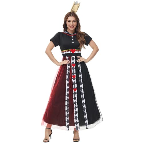 Costumes d'halloween pour femmes robe Reine de Cœurs confortable pour danser toute la nuit