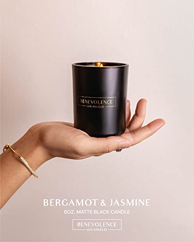 Velas aromatizadas de mão premium 170 g | Um lindo emparelhamento de bergamota e jasmim | 35 horas d