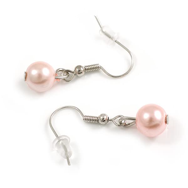 Juego de collar y pendientes rosa de cristal para invitada de boda y eventos 6