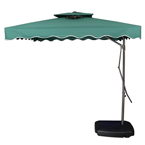 Image of INVEZO Garden Outdoor Patio Umbrella MS SIDE POLE SQUARE (2.2 x 2.2 sq mtr) Big size umbrella /terrace Balcony Outdoor cantilever umbrella With Base