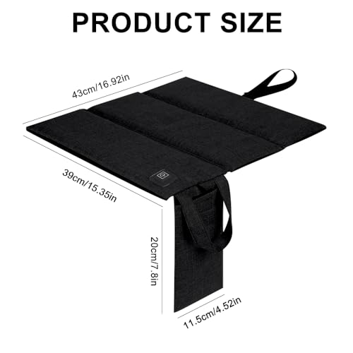 RNPKZ Beheiztes Sitzkissen, 44 x 40 cm Beheizbares Sitzkissen, Beheiztes Kissen mit 3 Heizstufen, Faltbares USB-Heizsitzkissen für Unterwegs, Stadion, Camping, Outdoor Kissen (Enthält Keine Powerbank)