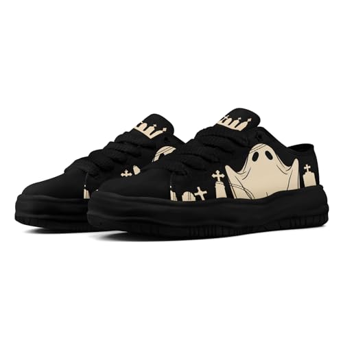 Halloween Pumpkin Ghost Canvas Shoes Fashion Unisex Sneaker Gift for Her Him Festival Running Walking Casual Shoes2