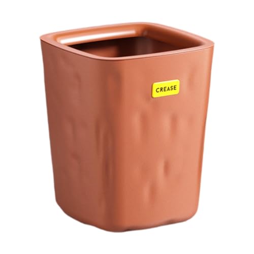 FLCPJGV Cubo de basura cuadrado sin tapa 10L para dormitorio y baño, Naranja, Individual