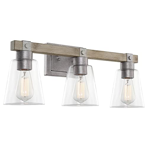 Kira Home Asher 23" 3-Light Farmhouse Vanity/Bathroom Light + Conic