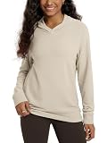 ODODOS Women's Stretch Fleece Hoodies– Ultra-Soft Cozy Warm Essential Pullover Long Sleeve Top Hooded Sweatshirts, Oatmeal, Medium