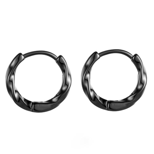 Image of Young & Forever Gift Stainless Steel Hoop Stud Earrings for Men and Boys