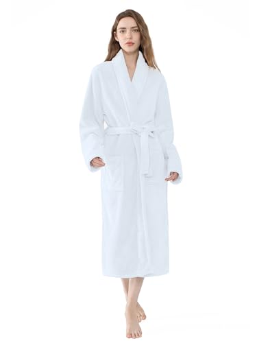Soft Robe For Women，Warm Plush Bath Robes Female，Spa Towel After Shower Lightweight Long Bathrobe