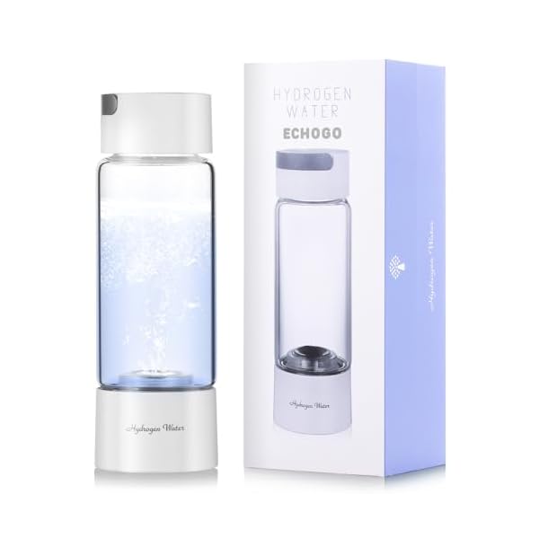 New Upgraded Version Hydrogen Water Bottle,Hydrogen Water Bottle Generator,Portable H2 Rich Water Cup,Your Perfect Partner for a Health-Conscious Lifestyle Glass 380ml (White)