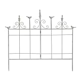 Metal Decorative Garden Fence 25.6' W x 23.2' H Vintage Metal Garden Edging Border Folding...