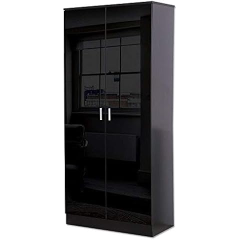 Furnished with Style Wardrobe, Engineered Wood, Black, ‎46 x 76 x 180 cm Cover
