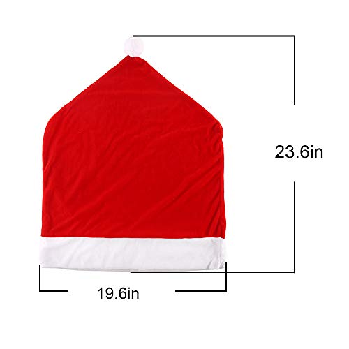 Ccinee Q5134Q16QALJMK 4Pc Red Hat Dining Chair Slipcovers,Christmas Chair Back Covers Kitchen Chair Covers thumb #1