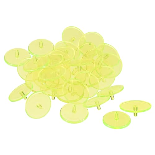 Patikil Golf Ball Marker, 50 Pack 24Mm Round Transparent Flat Position Mark Places Marking Tool Golf Sport Accessory, Yellow