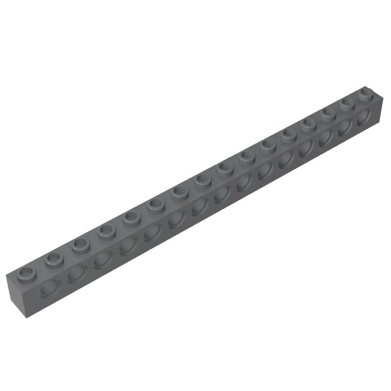 Gobricks 3703 Technology Brick Technic Brick 1x16 [15 Holes] 10 Pieces GDS-630 Compatible with Lego Building Blocks Color:Dark Bluish Gray