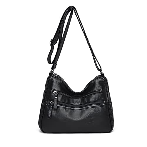 PORRASSO Bolso Bandolera para Mujer Multibolsillos...