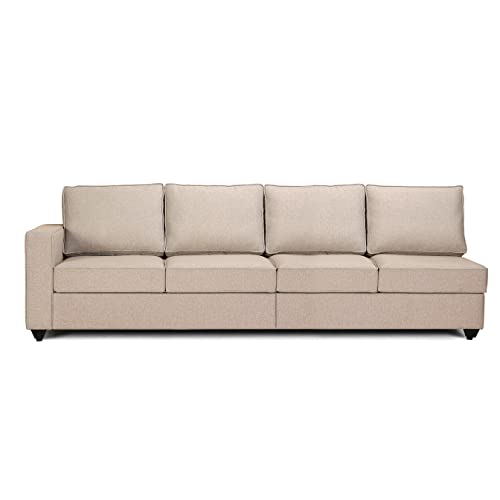 Image of Wakefit Sofa Set | 3 Year Warranty | Sofa 3 Seater, 3 Seater Sofa for Living Room, Wooden Sofa Set, 4 Seater + Right Aligned, Sofa for Living Room - Napper(Omega : Pearl)