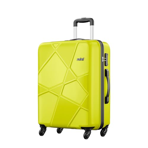 Image of Safari Polypropylene (Pp) Pentagon Hardside Large Size 4 Wheel Check-in Luggage Suitcase Spinner Trolley Bags for Travel Green Lime Color 75Cm