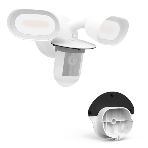 Koroao Sun Rain Shade Camera Cover Compatible with R-ing Floodlight Cam Wired Pro, for R-ing Floodlight Outdoor Weather-Resistant Rain Shield Accesorios (White)
