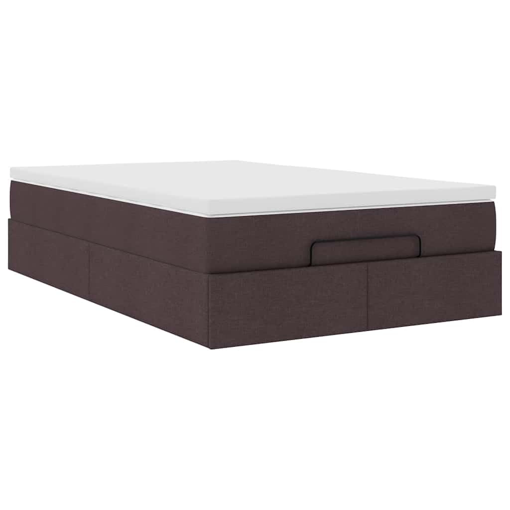 Letto a pouf marrone scuro, 120 x 200 cm, con molle insacchettate, materasso idraulico, comfort per camera dei ragazzi, camera degli ospiti