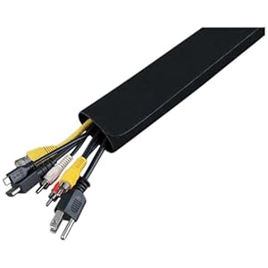 Klein Tools 450-330 Cable Management Sleeve, Cord Management for Home, Office or Job, 1-3/4-Inch Max Diameter, 3-Foot Length, Black, 2-Pack