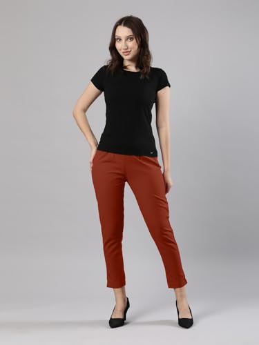 Image of Femmora Comfortable Fit Solid Straight Pant, Breathable Cotton Fabric with Side Zip Button Closure, for Women, Pack of 1