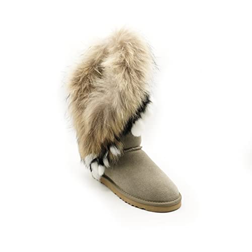 OOG Indianer Leder Boots, Winterstiefel für kaltes Wetter, Fell Pelz...