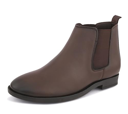 Image of FENTACIA Leather Chelsea Boots for Men | Men Ankle Slipon Boots