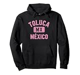 Toluca Mexico Gym Style Distressed Pink Print Pullover Hoodie
